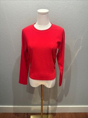 Salt Project Cherry Red Long-Sleeve Crewneck Women's Top
